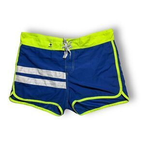🟦 Andrew Christian Neon Trim Swim Shorts Men’s Medium – Poolside Showstopper 🏖️